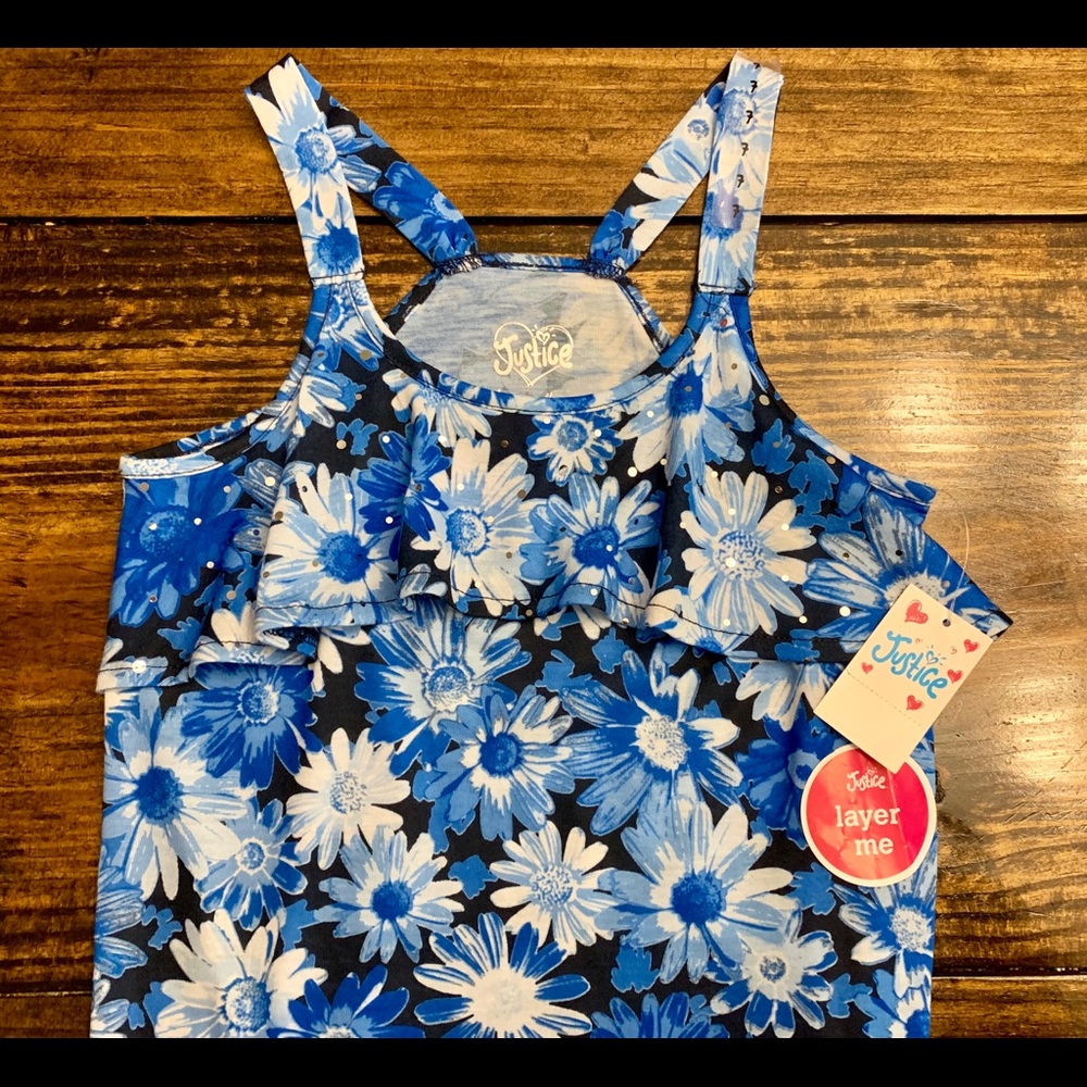🌼NWT Justice Girls Sparkly Sequined Top (7…